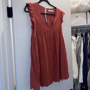 Burnt orange eyelet romper